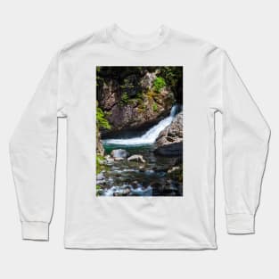 Small Waterfall In Mountain Stream Long Sleeve T-Shirt